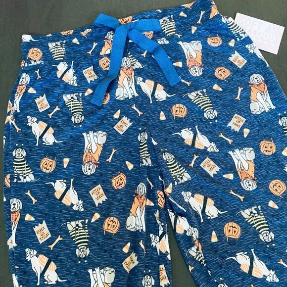 Halloween Dogs Fall Dog Print Jaclyn Intimates Soft Jogger PJ Pants - Picture 2 of 4